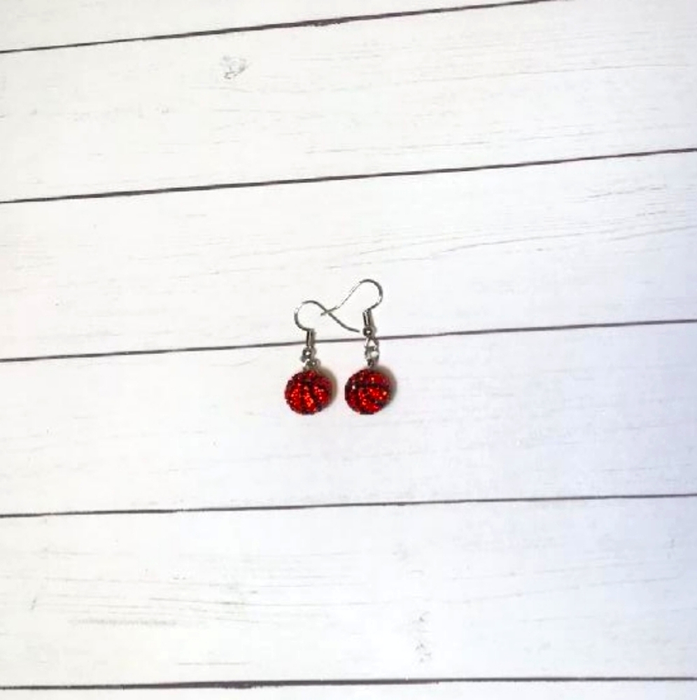 Crystal Basketball Earrings